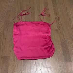 fab'rik Pink Ruched Crop Camisole